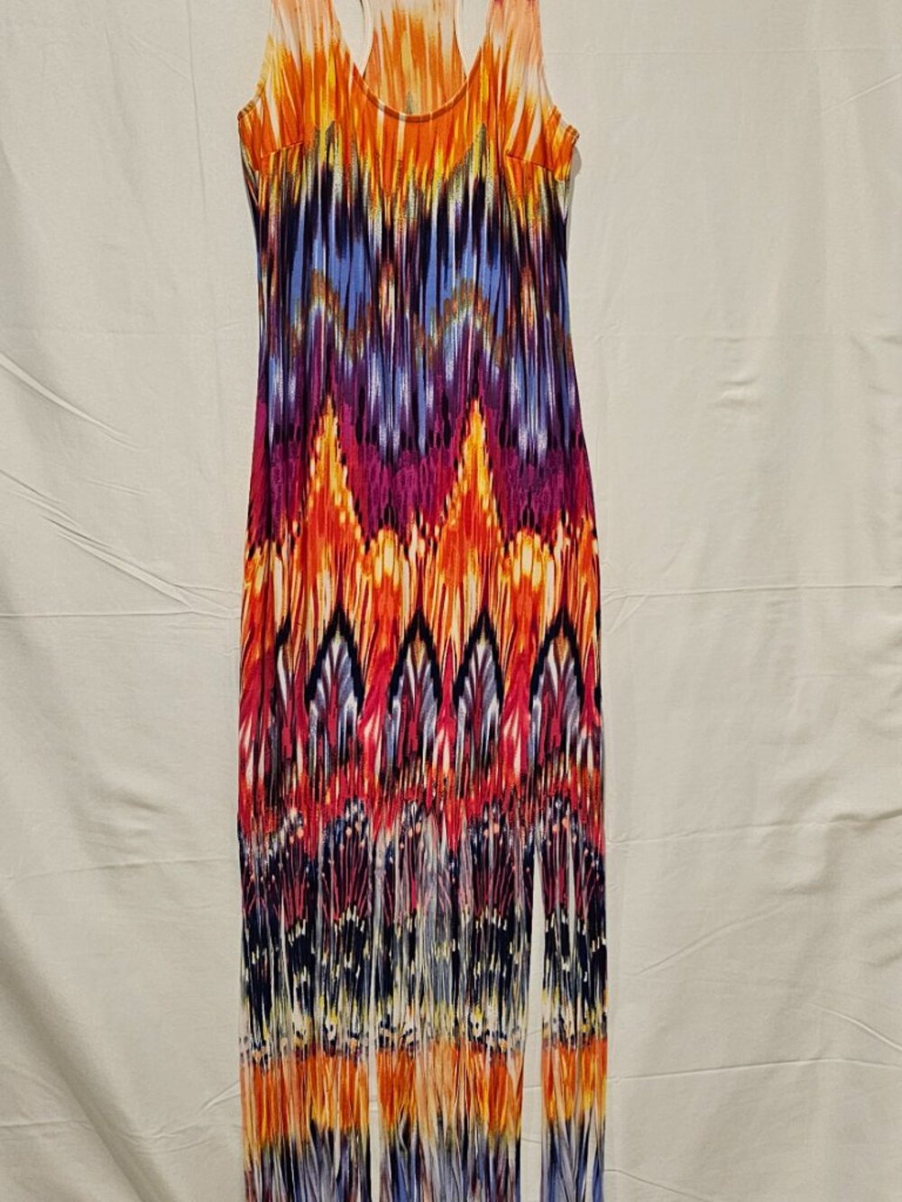 Venus Tie Dye Maxi Dress Women's Small Fringe Hem Boho Beach Festival